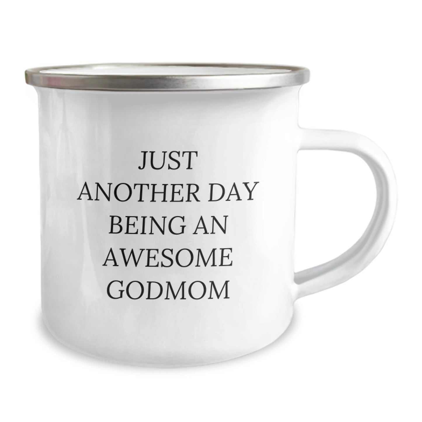 Awesome Godmom Gifts from Family, Just Another Day Being An Awesome Godmom Camping Mug for Graduation - Image 2