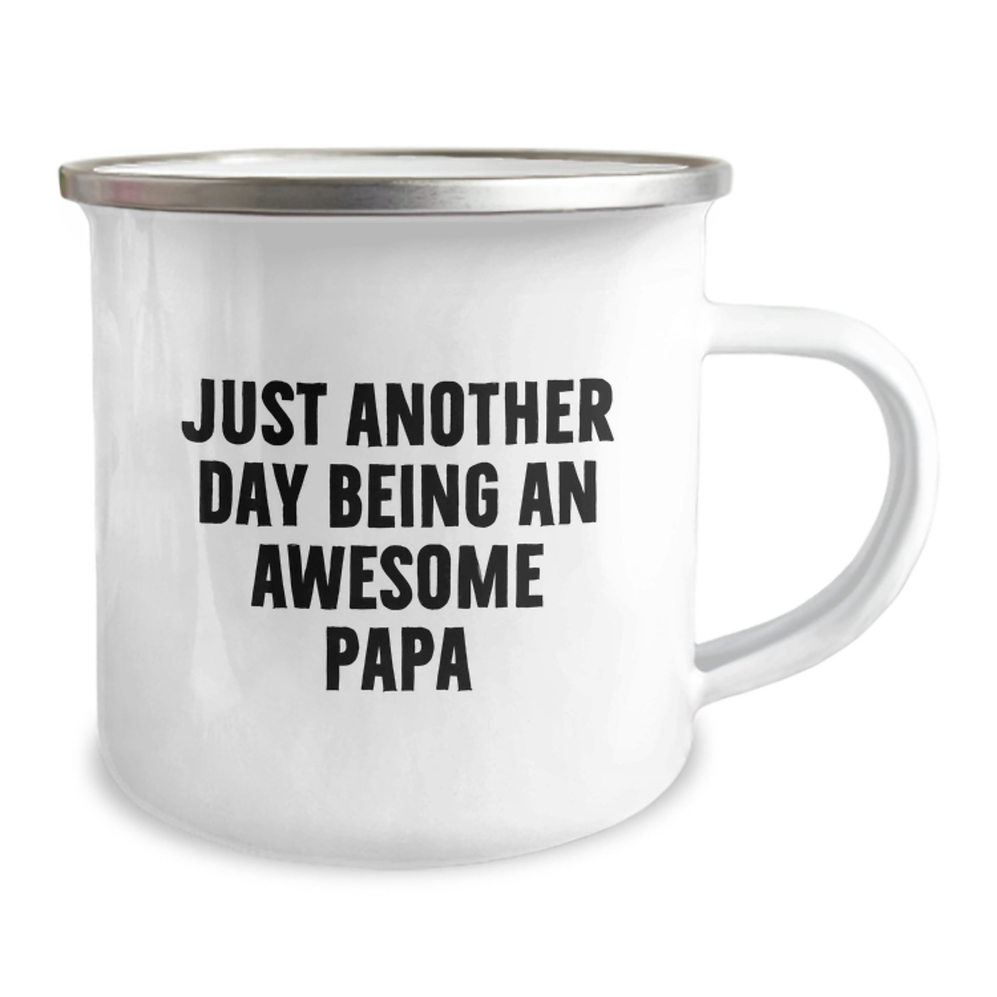 Funny Papa Camping Mug, Just Another Day Being An Awesome Papa, Gifts from Family to Papa for Graduation - Image 2
