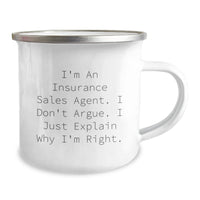 Load image into Gallery viewer, Insurance Sales Agent Camping Mug, Funny Quote, Gifts from Friends, Graduation Unique Gifts for Insurance Sales Agent - Image 2
