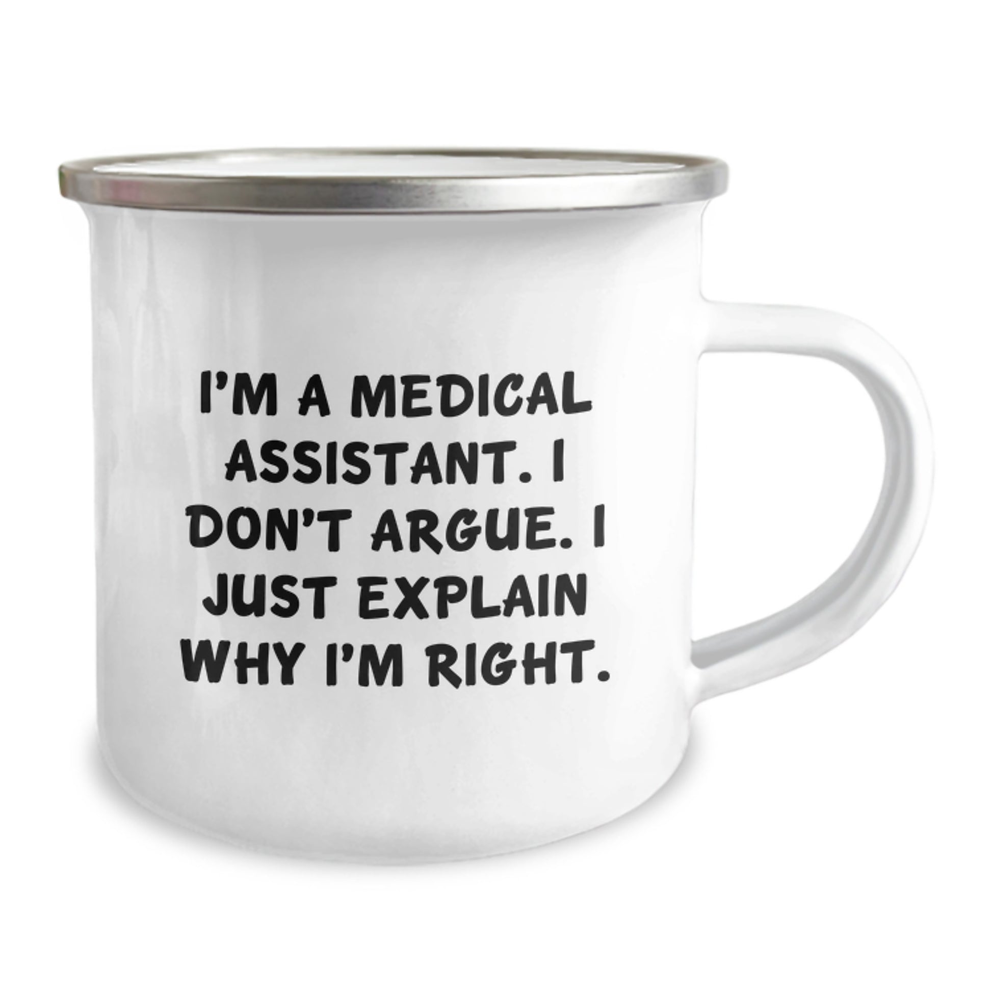Funny Medical Assistant Gifts from Friends, Gifts for Medical Assistant Men, 12 oz Stainless Steel Camping Mug - Image 2