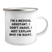 Load image into Gallery viewer, Funny Medical Assistant Gifts from Friends, Gifts for Medical Assistant Men, 12 oz Stainless Steel Camping Mug - Image 2
