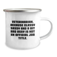 Load image into Gallery viewer, Veterinarian Gifts from Friends, Unique Camping Mug for Graduation, Funny Quote, 'Because Classy Sassy And A Bit Fearlessy Is Not An Official Job Title.' - Image 2
