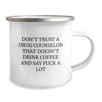Load image into Gallery viewer, Funny Drug Counselor Gifts from Friends, Don&#39;t Trust a Counselor Without Coffee, Stainless Steel Camping Mug for Graduation - Image 2
