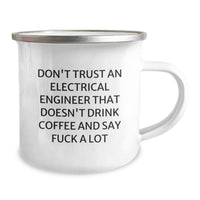 Load image into Gallery viewer, Funny Electrical Engineer Gifts - Camping Mug, &#39;Don&#39;t Trust An Electrical Engineer...&#39; for Graduation, Gifts from Friends to Coworkers - Image 2
