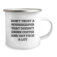 Load image into Gallery viewer, Funny Housekeeper Gifts for Her, Housekeeper Camping Mug with Sassy Quote, Gifts from Friends and Family for Christmas - Image 2
