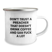 Load image into Gallery viewer, Funny Preacher Gifts from Men to Friends - Don&#39;t Trust a Preacher That Doesn&#39;t Drink Coffee, Gifts for Preachers on Birthday - Image 2
