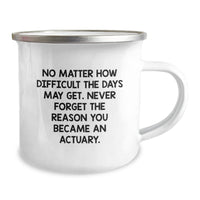 Load image into Gallery viewer, Funny Actuary Gifts from Friends Christmas Unique Gifts for Actuary Men - Actuary Camping Mug, No Matter How Difficult The Days May Get. Never Forget The Reason You Became An Actuary. - Image 2

