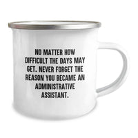 Load image into Gallery viewer, Funny Administrative Assistant Gifts for Her from Friends - Camping Mug for Birthday - Never Forget the Reason You Became an Admin Assistant - Image 2
