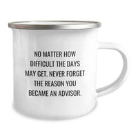 Load image into Gallery viewer, Inspirational Gifts from Friends for Advisors - Funny Camping Mug for Christmas Unique Gifts - 12 oz Stainless Steel with Enamel Finish - Image 2
