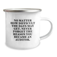 Load image into Gallery viewer, Funny Inspirational Gifts for Auditors, Perfect Christmas Unique Gifts from Friends for Men, Women, Coworkers, Family - Auditor Camping Mug - Image 2
