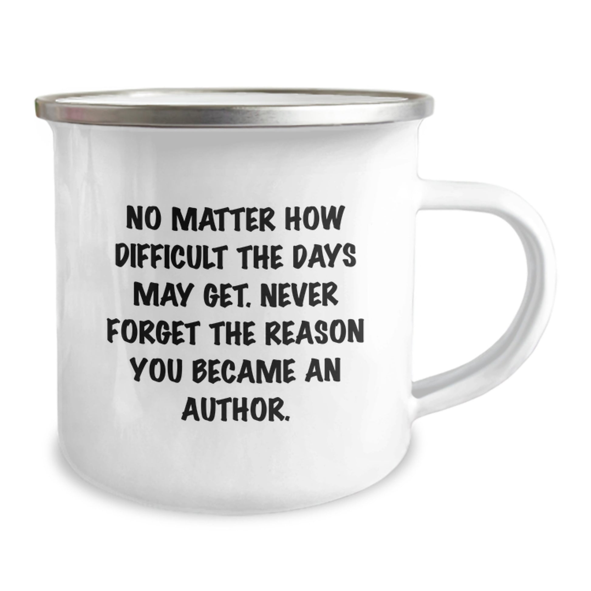 Author's Inspirational Camping Mug, Gifts from Friends, Never Forget the Reason You Became an Author, 12 oz Stainless Steel, Birthday Unique Gifts for Author - Image 2