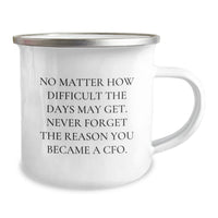 Load image into Gallery viewer, CFO Gifts, Funny Camping Mug, Birthday Unique Gifts from Friends, Gifts for CFO, No Matter How Difficult The Days May Get - Image 2
