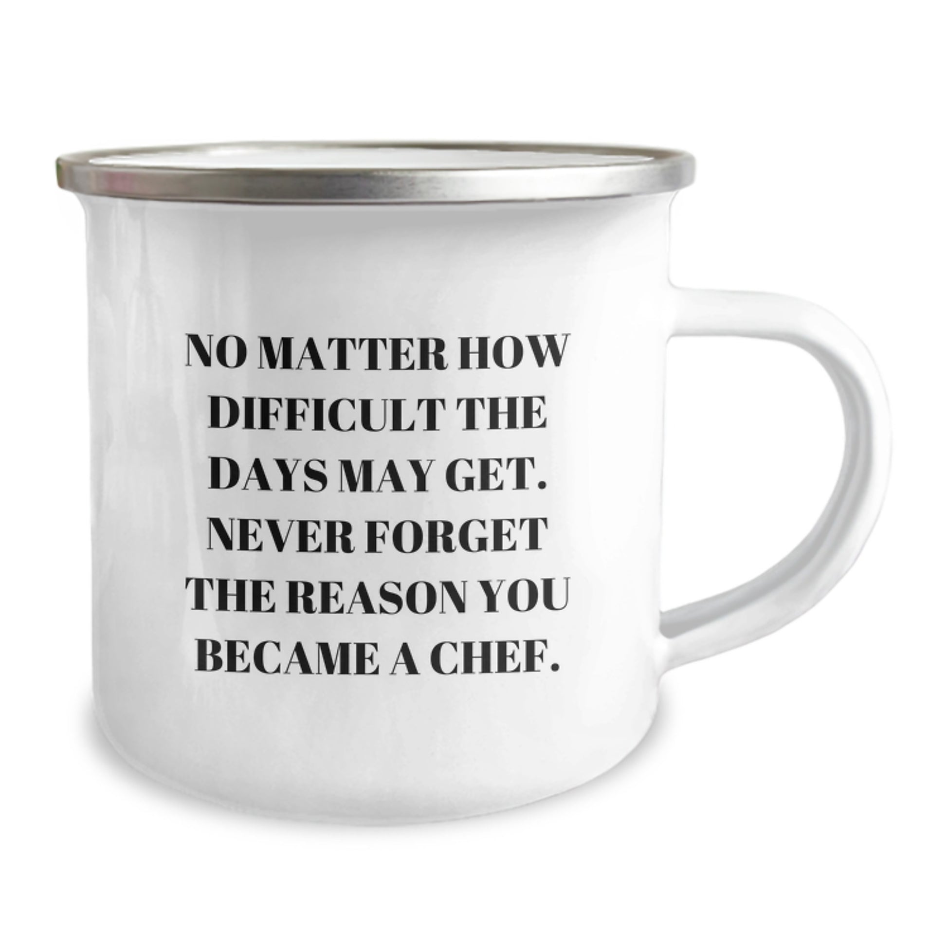Chef's Inspirational Gifts from Friends and Family - 'Never Forget The Reason You Became A Chef' Camping Mug, Birthday Unique Gifts for Chef Men - Image 2
