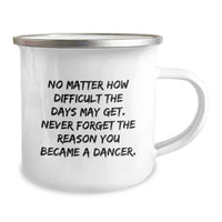 Load image into Gallery viewer, Inspirational Dancer Gifts from Friends for Birthday - Camping Mug, &#39;No Matter How Difficult...&#39;, 12 oz Stainless Steel - Image 2
