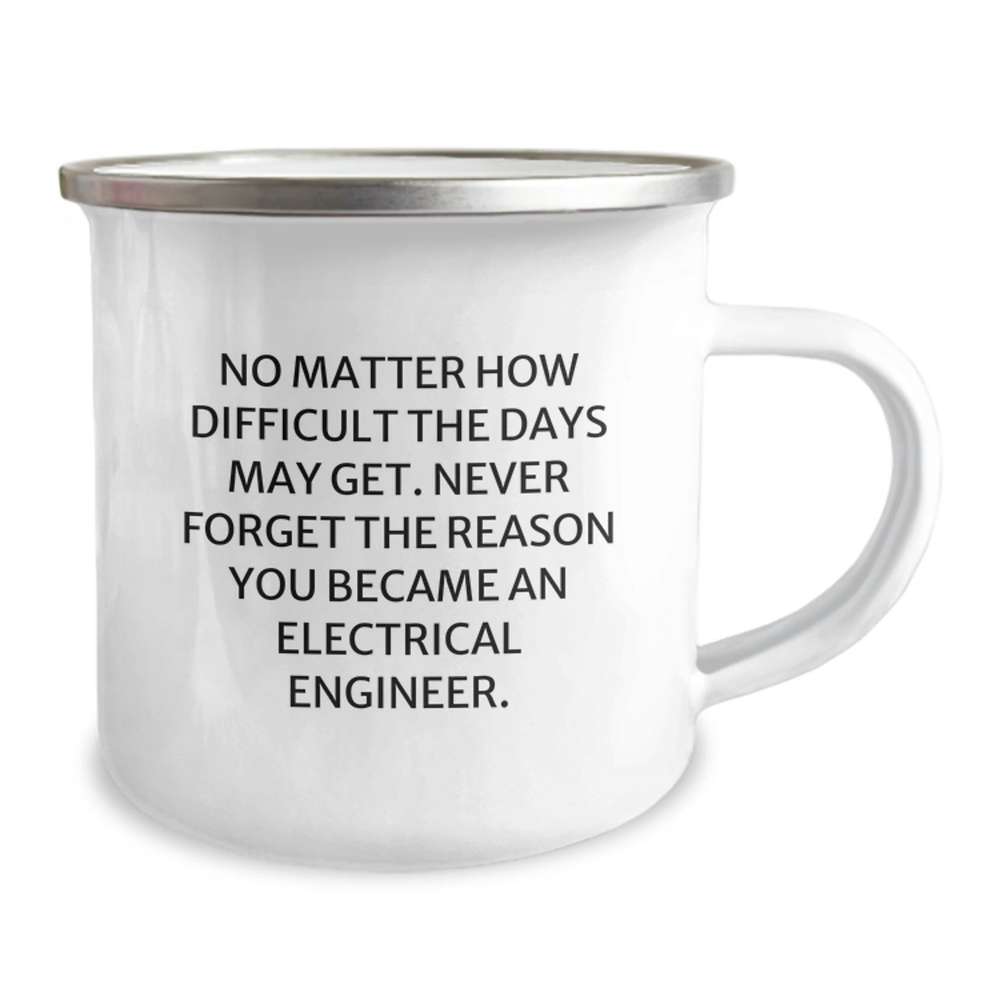 Gifts from Men for Electrical Engineer Friends - Funny Camping Mug - No Matter How Difficult The Days May Get. - Image 2