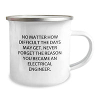Load image into Gallery viewer, Gifts from Men for Electrical Engineer Friends - Funny Camping Mug - No Matter How Difficult The Days May Get. - Image 2
