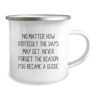 Load image into Gallery viewer, Inspirational Guide Gifts from Friends for Birthday - Camping Mug, &#39;No Matter How Difficult The Days May Get...&#39; - 12 oz Stainless Steel with Enamel Finish - Image 2
