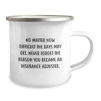 Load image into Gallery viewer, Funny Insurance Adjuster Gifts for Men, Christmas Unique Mugs with Inspirational Quote - 'No Matter How Difficult The Days May Get. Never Forget The Reason You Became An Insurance Adjuster.' - Image 2
