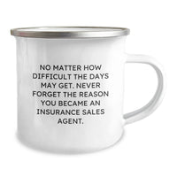 Load image into Gallery viewer, Funny Inspirational Gifts from Friends to Insurance Sales Agent Camping Mug with Christmas Unique Quote - Image 2
