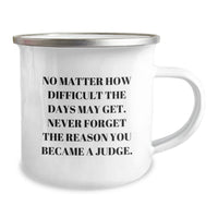 Load image into Gallery viewer, Judge Gifts from Family - Inspirational Camping Mug for Birthday, Quote: &#39;No Matter How Difficult The Days May Get. Never Forget The Reason You Became A Judge.&#39; - Image 2
