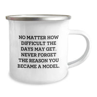 Load image into Gallery viewer, Inspiring Model Gifts for Christmas Unique Presents from Friends to Family with Funny Quote, Model Lover Camping Mug, Stainless Steel Enamel Finish - Image 2
