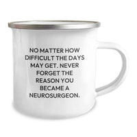 Load image into Gallery viewer, Inspirational Neurosurgeon Gifts from Friends, Unique Camping Mug for Graduation - &#39;No Matter How Difficult The Days May Get. Never Forget The Reason You Became A Neurosurgeon.&#39; - Image 2
