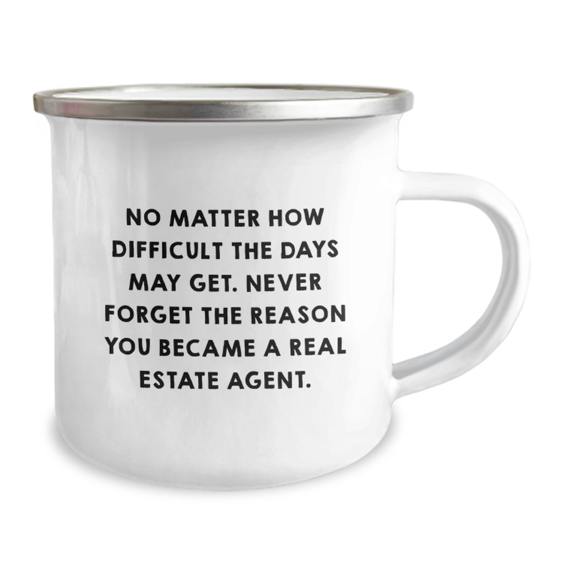 Inspirational Real Estate Agent Gifts, Funny Quote on Camping Mug, Gifts from Friends for Real Estate Agent Birthday, 12oz Stainless Steel - Image 2