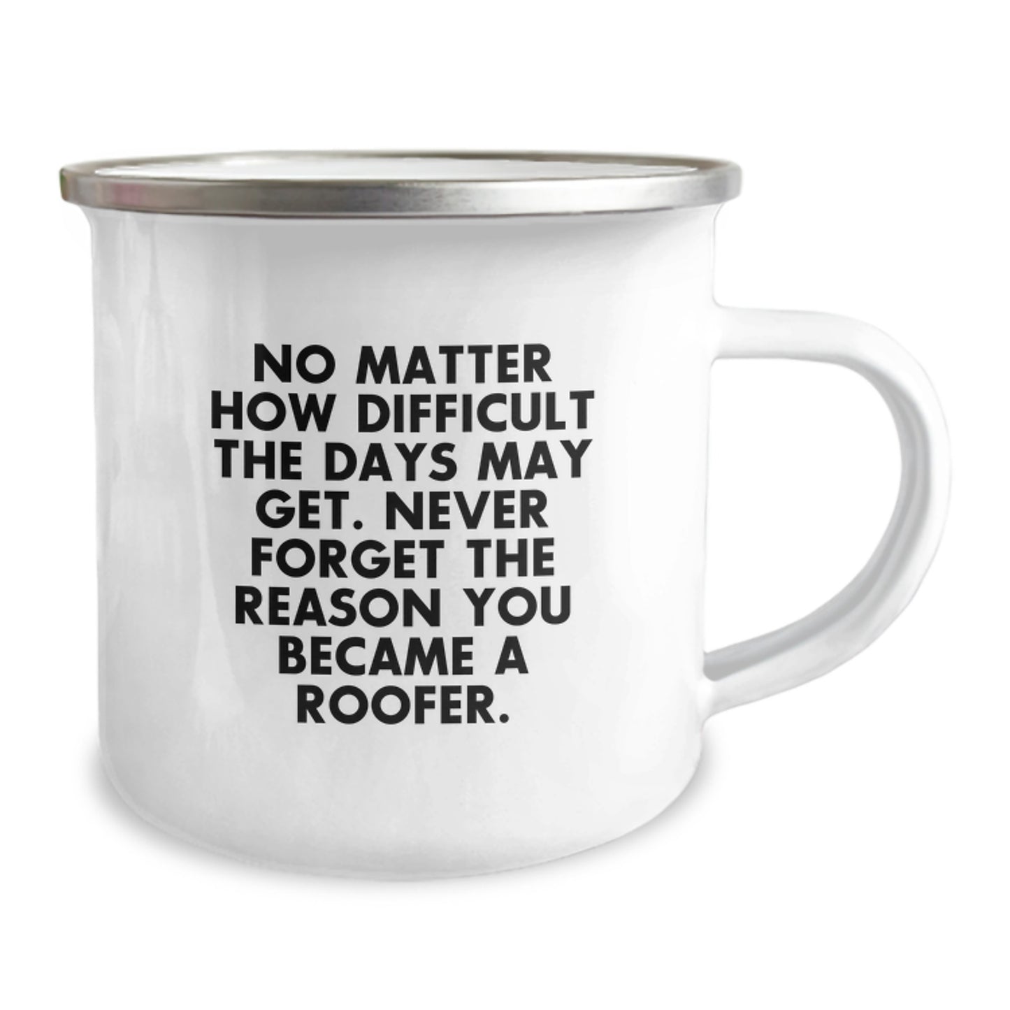 Roofer Christmas Unique Gifts - Funny Quote Gifts for Men, Roofer, Friends, Family - Camping Mug, Stainless Steel, Enamel Finish - Image 2
