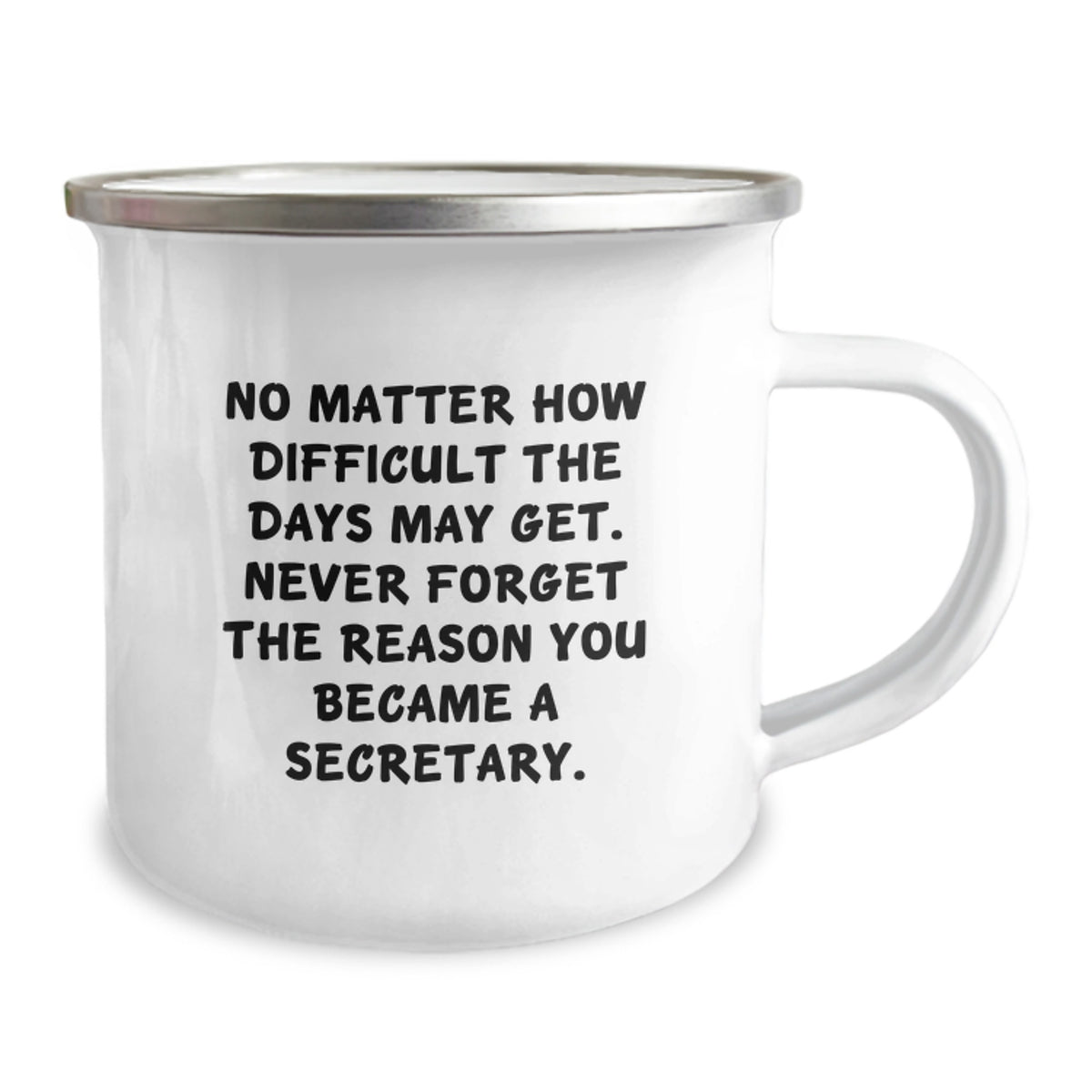 Secretary Inspiration Gifts from Friends, Funny Quote Camping Mug for Birthday, 12 oz Stainless Steel with Enamel Finish, Perfect for Secretaries, Gifts for Secretary - Image 2