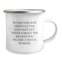 Load image into Gallery viewer, Social Worker Camping Mug - Inspirational Funny Quote Gifts from Family to Social Worker on Birthday Unique - Image 2
