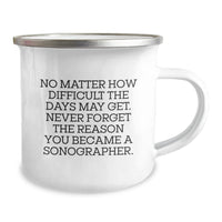 Load image into Gallery viewer, Inspiring Sonographer Gifts from Friends, Family, or Coworkers - Funny &#39;Never Forget the Reason You Became a Sonographer&#39; Camping Mug for Birthday - Image 2
