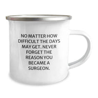 Load image into Gallery viewer, Christmas Unique Gifts for Surgeon Friends, Funny Camping Mugs for Men, &#39;No Matter How Difficult The Days May Get. Never Forget The Reason You Became A Surgeon.&#39; - Image 2
