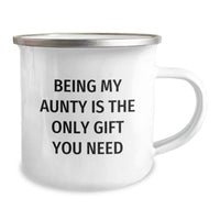 Load image into Gallery viewer, Funny Aunty Gifts from Men, Christmas Unique Presents for Aunty, Camping Mug with &#39;Being My Aunty Is The Only Gift You Need&#39; Quote - Image 2
