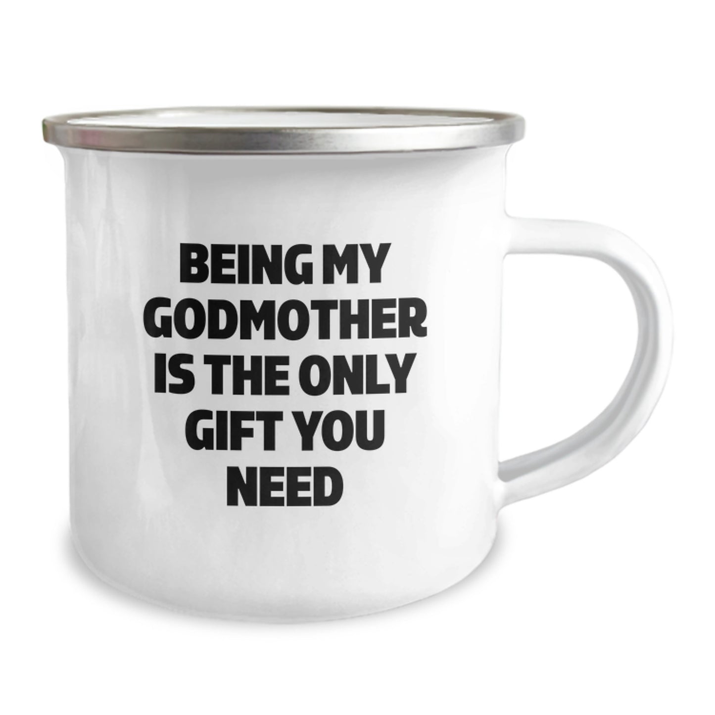 Funny Godmother Gifts for Her, Christmas Unique Camping Mugs with 'Being My Godmother Is The Only Gift You Need' Quote, Gifts from Family to Godmother - Image 2