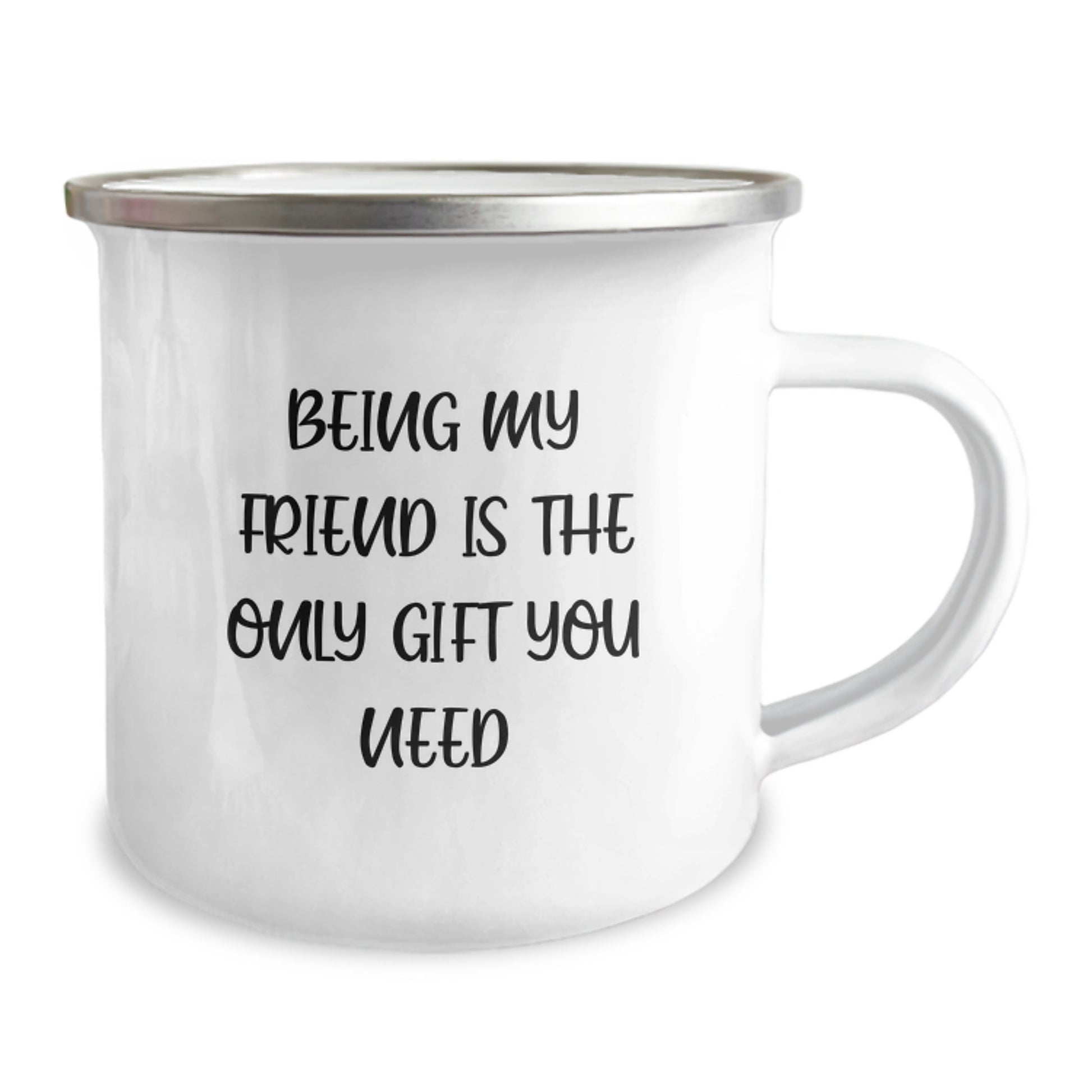 Gifts from Friends, For Friends, The Best Christmas Unique Gifts, Being My Friend Is The Only Gift You Need Funny Quote Stainless Steel Camping Mug - Image 2