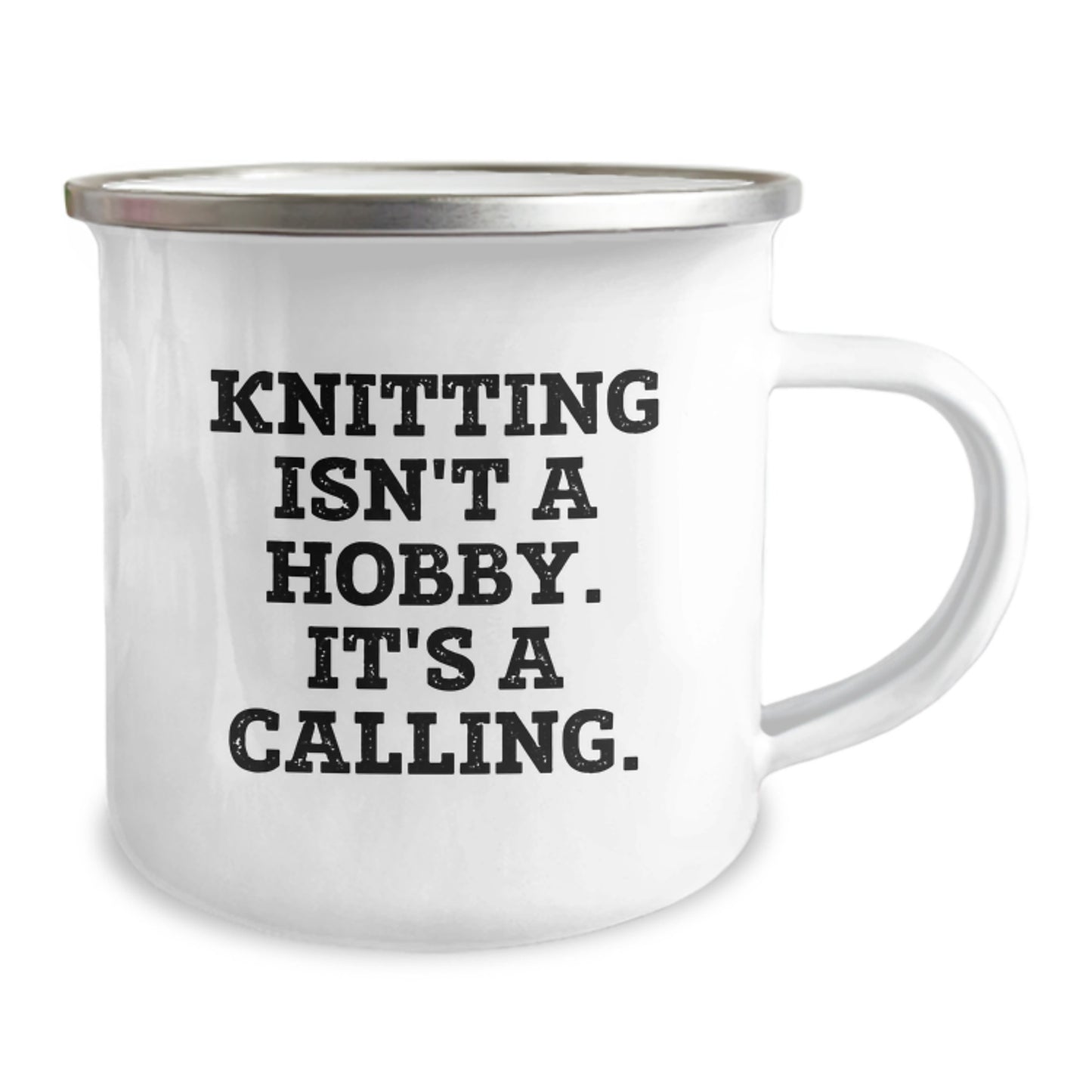 Knitting Gifts for Friends Birthday, Funny Camping Mug 'Knitting Isn't A Hobby. It's A Calling.' Gifts from Family - Image 2