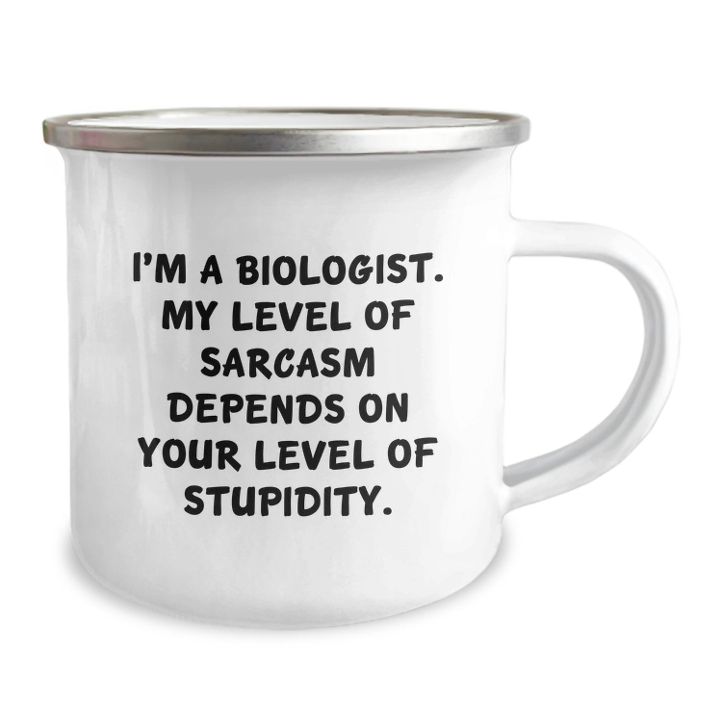 Funny Biologist Gifts from Men to Friends - Christmas Unique Mugs for Camping Enthusiasts, Sarcastic Quote about Stupidity - Image 2