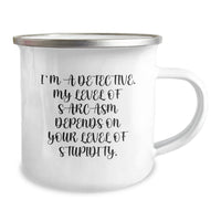 Load image into Gallery viewer, Funny Detective Gifts from Friends Men - 'I'm A Detective' Sarcasm Camping Mug, Christmas Unique Presents for Detective Lovers - Image 2

