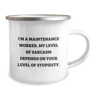 Load image into Gallery viewer, Funny Maintenance Worker Camping Mug - Gifts for Men from Friends, Coworkers, Family - Unique Christmas Unique Gifts for Maintenance Worker, Men, Women - Image 2
