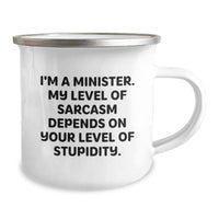Load image into Gallery viewer, Funny Minister Gifts from Friends - Christmas Unique Presents for Men Ministers with Humorous Quote - Camping Mug 12 oz - Image 2

