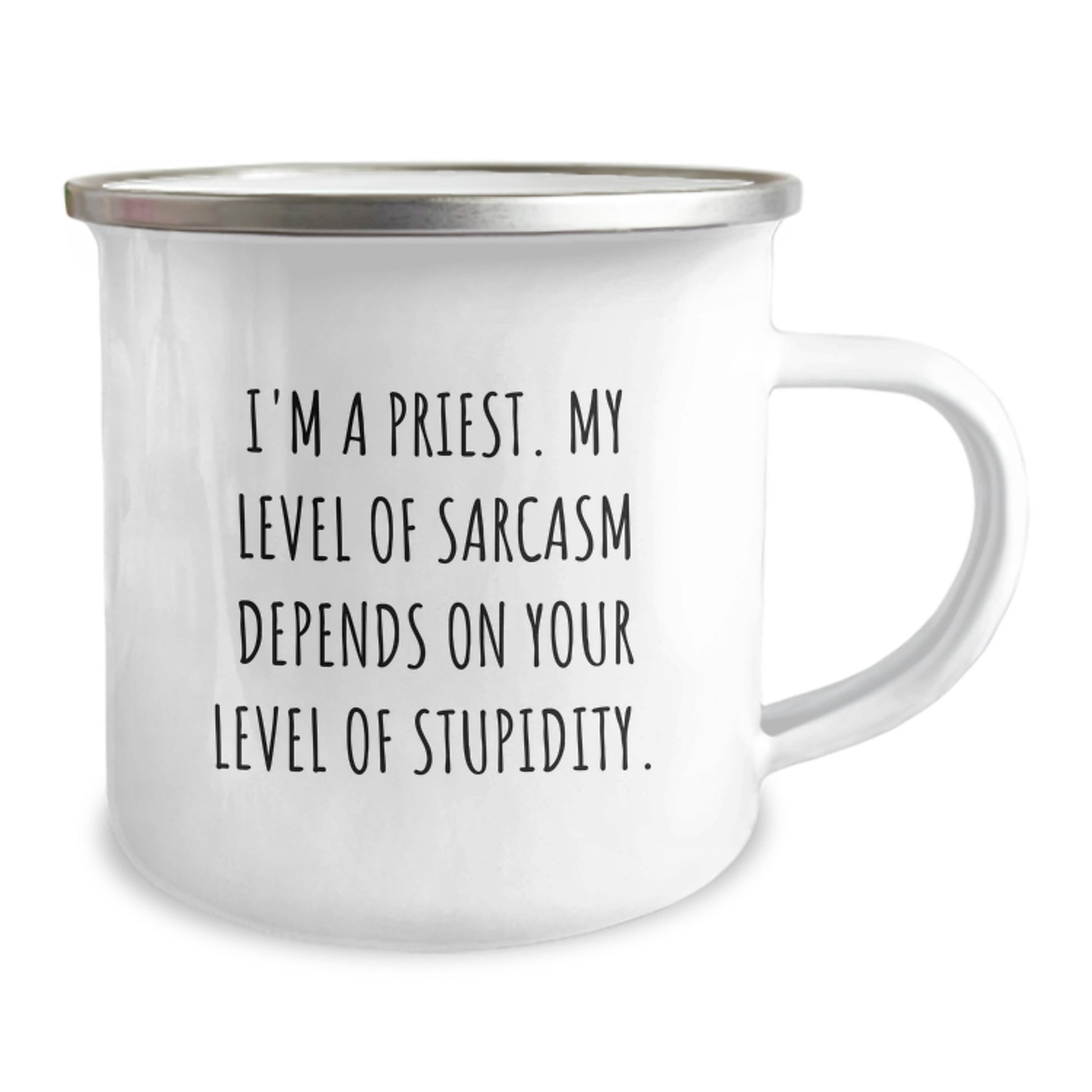 Funny Priest Gifts for Men, Priest Humor Christmas Unique Gifts from Family, Camping Mug for Priest, I'm A Priest - Sarcasm Level Depends on Your Stupidity, Funny Coffee Mug - Image 2