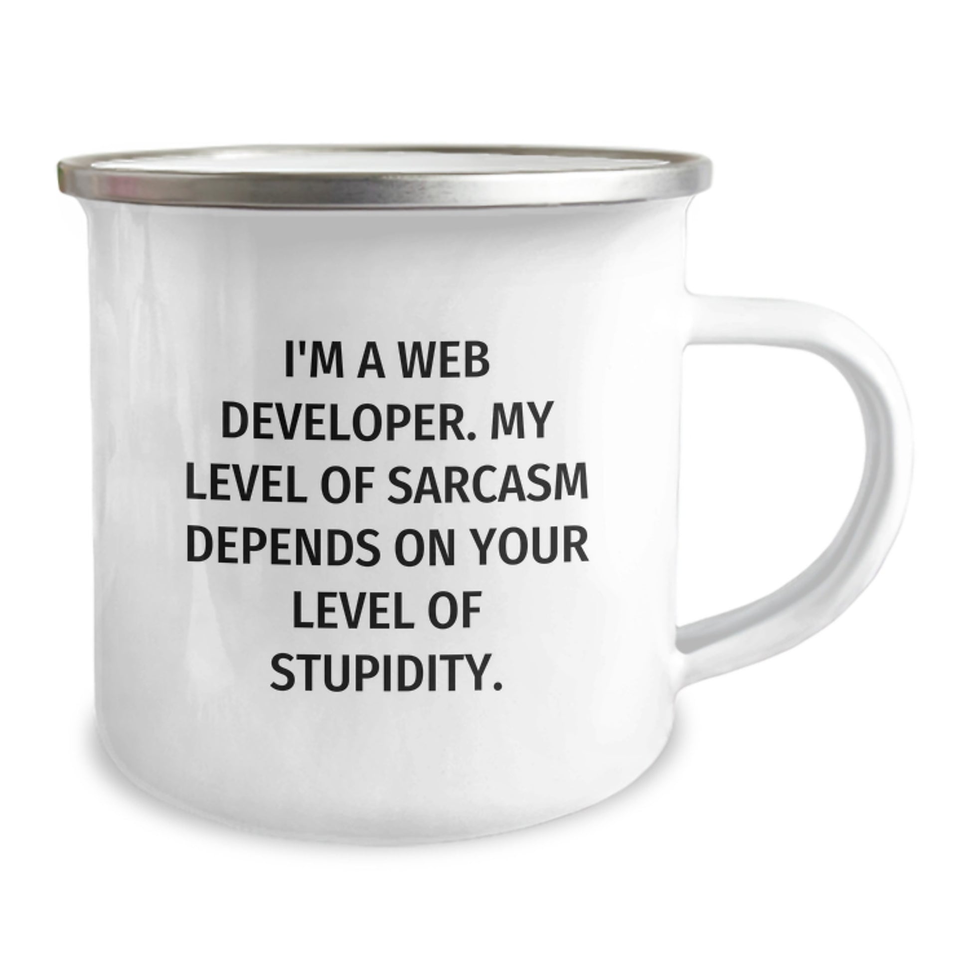 Funny Web Developer Christmas Unique Gifts - Enamel Camping Mug - Perfect Sarcastic Humor for Friends, Family, and Coworkers - Image 2