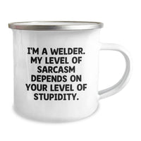 Load image into Gallery viewer, Funny Gifts from Friends for Welder Men Camping Mug, Christmas Unique Presents for Him, Inspirational Sarcasm Quotes - Image 2
