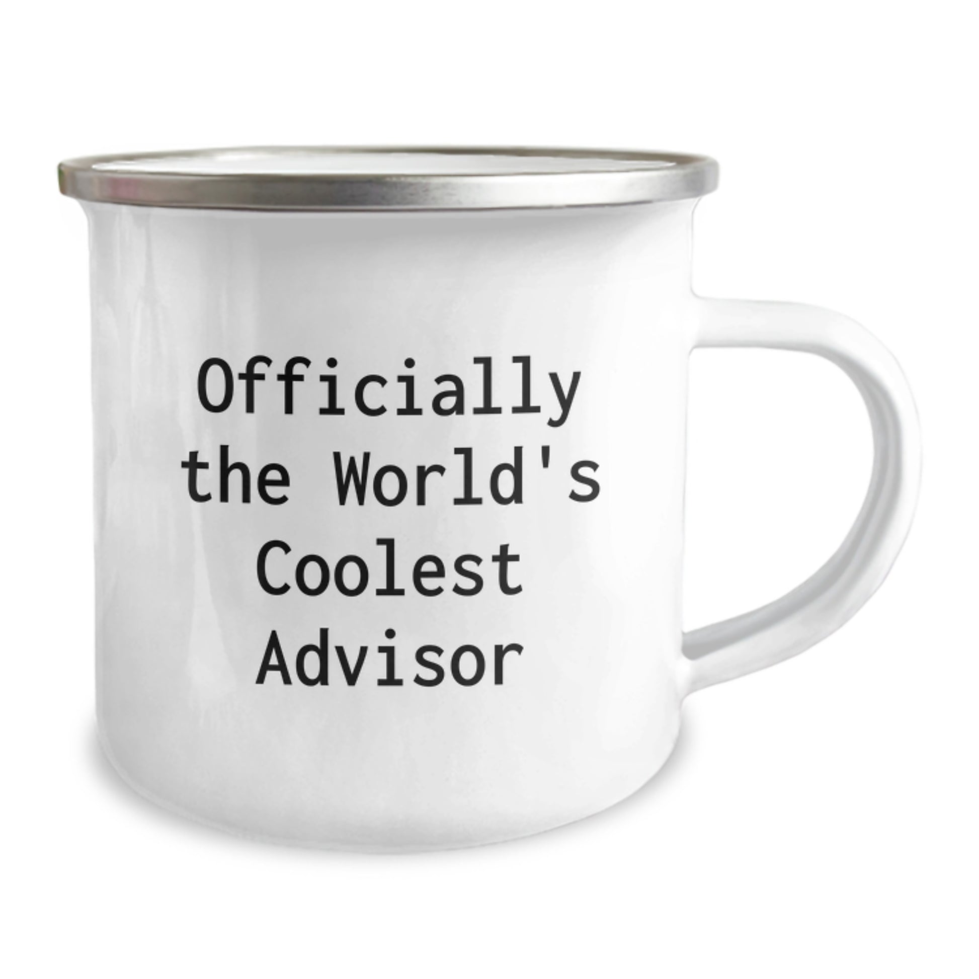 Funny Advisor Gifts from Friends for World's Coolest Advisor Graduation Unique Gifts, Camping Mug, Officially The World's Coolest Advisor Quote, 12 oz Stainless Steel with Enamel Finish - Image 2
