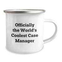 Load image into Gallery viewer, Funny Case Manager Gifts from Friends, &#39;Officially The World&#39;s Coolest Case Manager&#39; Camping Mug for Case Manager, Christmas Unique Gifts - Image 2
