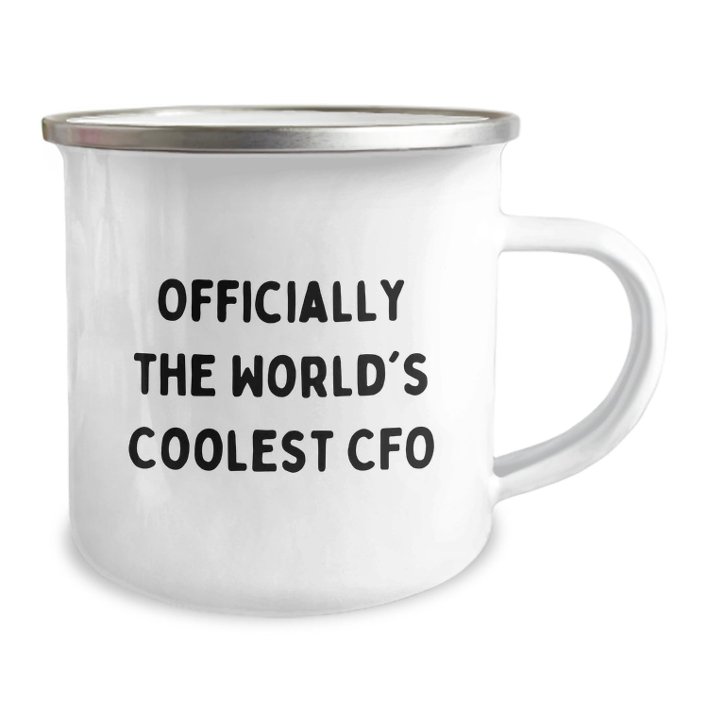 Funny CFO Gifts for Men, 'Officially The World's Coolest Cfo' Enamel Camping Mug, Christmas Unique Presents from Friends to Family - Image 2