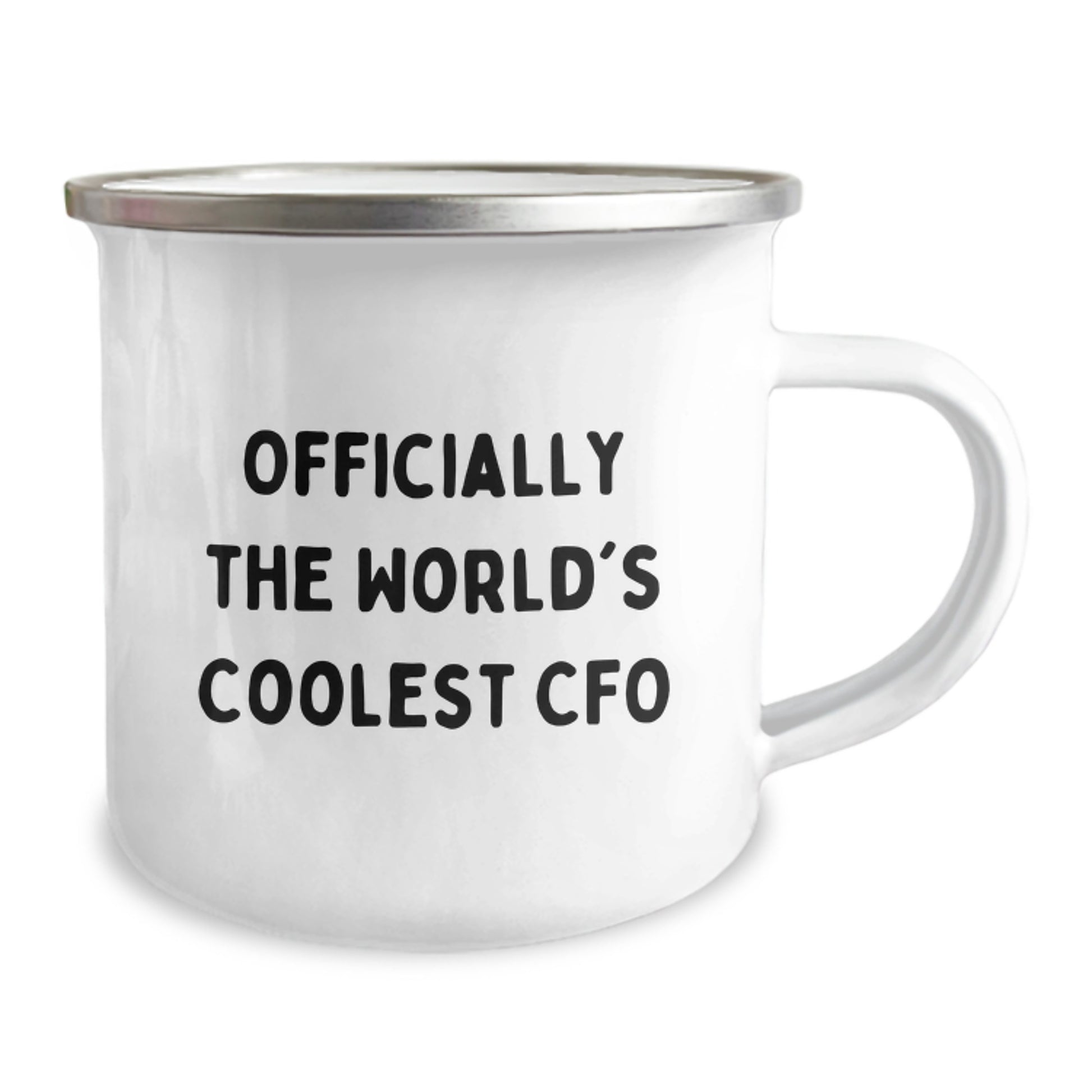 Funny CFO Gifts for Men, 'Officially The World's Coolest Cfo' Enamel Camping Mug, Christmas Unique Presents from Friends to Family - Image 2