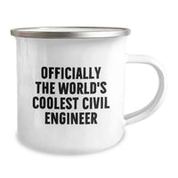 Load image into Gallery viewer, Funny Civil Engineer Gifts for Men, &#39;Officially The World&#39;s Coolest Civil Engineer&#39; Camping Mug for Christmas Unique Gifts - Image 2
