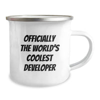 Load image into Gallery viewer, Developer Gifts - Officially The World&#39;s Coolest Developer - Funny Camping Mug for Men, Women, Friends, Coworkers, Family - Unique Christmas Memorable Presents - Image 2
