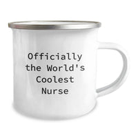 Load image into Gallery viewer, Funny Nurse Gifts from Men - &#39;Officially The World&#39;s Coolest Nurse&#39; Camping Mug for Christmas Unique Gifts - Image 2
